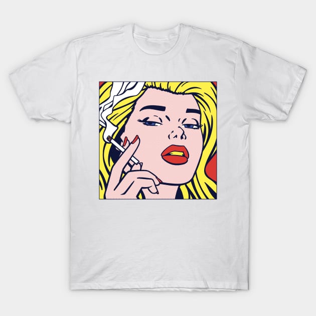 Pop Smoking Girl T-Shirt by corbinhunsaker